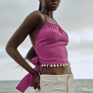 Zara Seashell Halter Top Size S